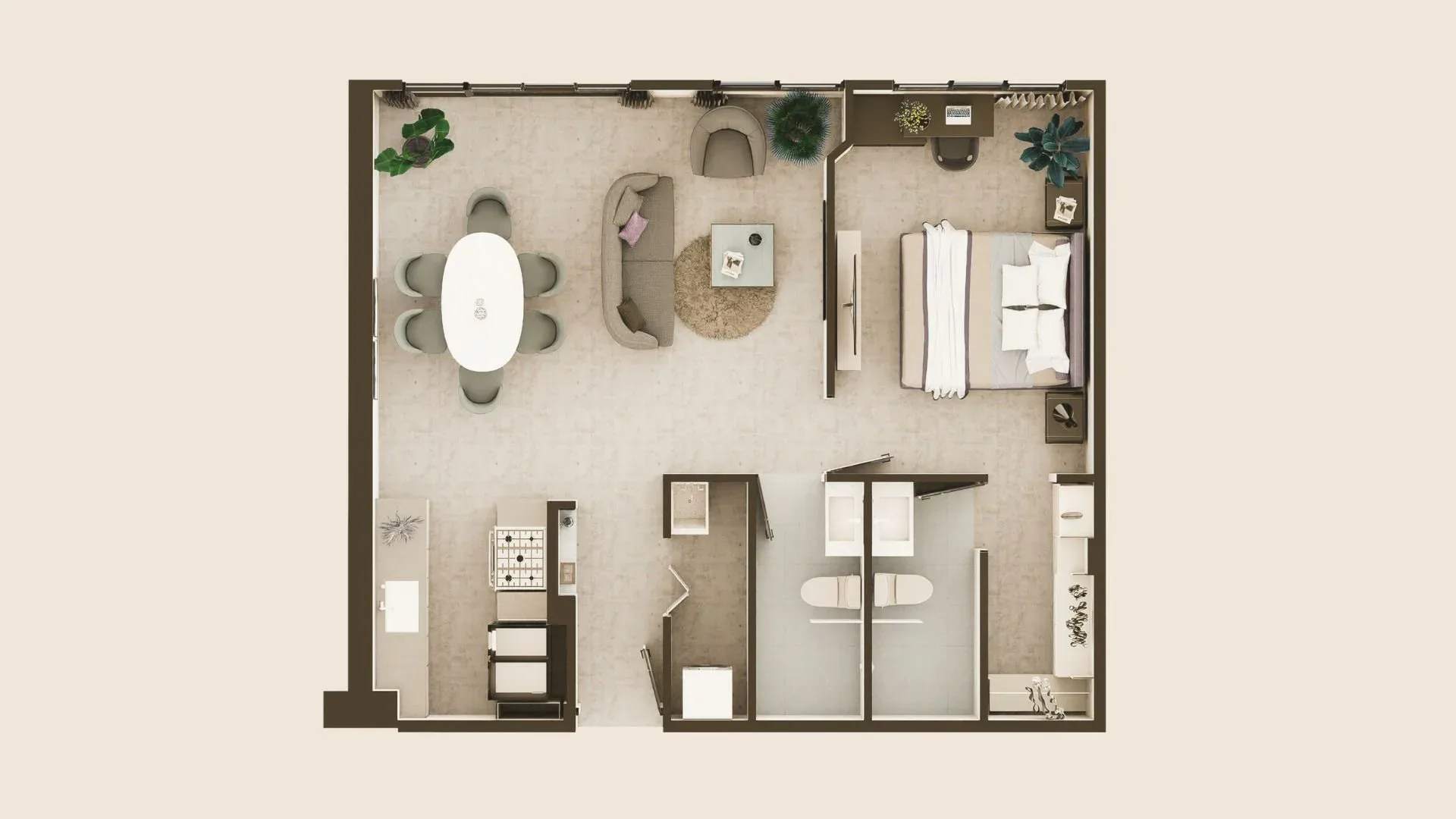 Floor Plan — 1 Bedroom