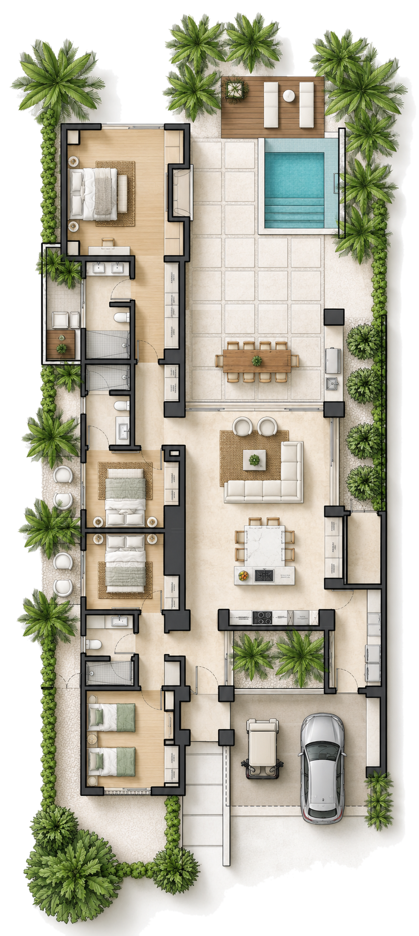 Sales plan of Model D · Monstera in the Decor+ configuration