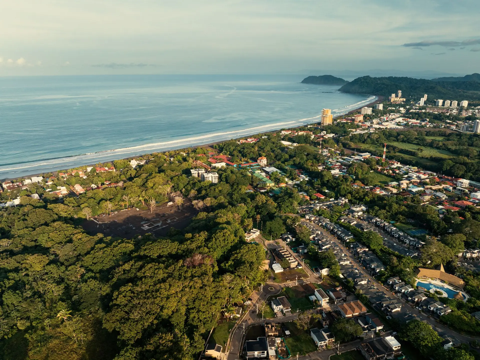 Aerial view of the bay at Jacó, Sueños del Mar